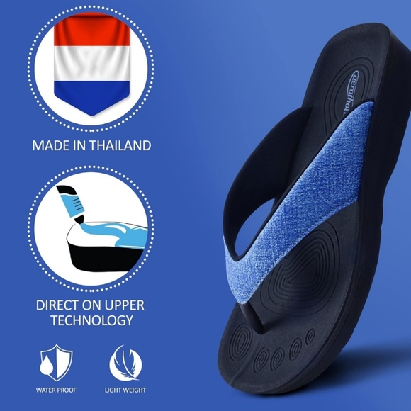 AEROTHOTIC Slip On Recovery Footwear Plantar Fasciitis Flip Flops - Picture 2 of 7